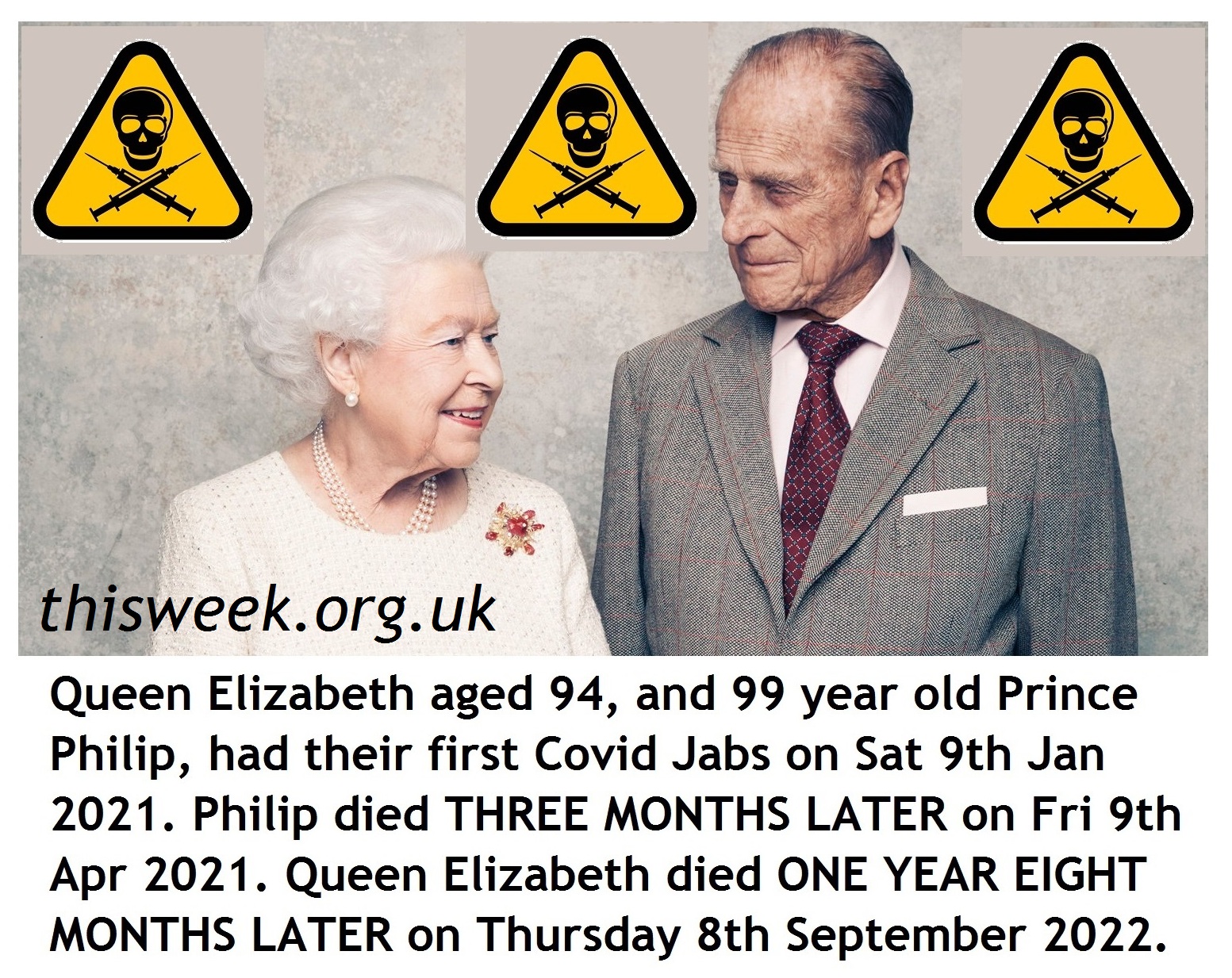 Queen Elizabeth and Prince Philip both died shortly after taking their experimental covid jabs - did Camilla and CHarles have placebos? Was it murder?